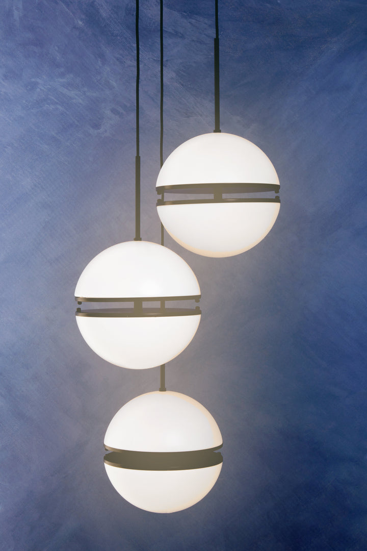 Abira Three-Ball Matte Black Pendant Light