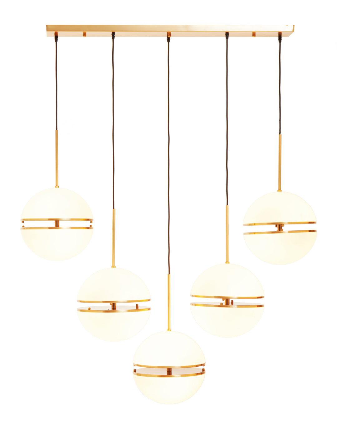 Abira Five-Ball Brass Pendant Light