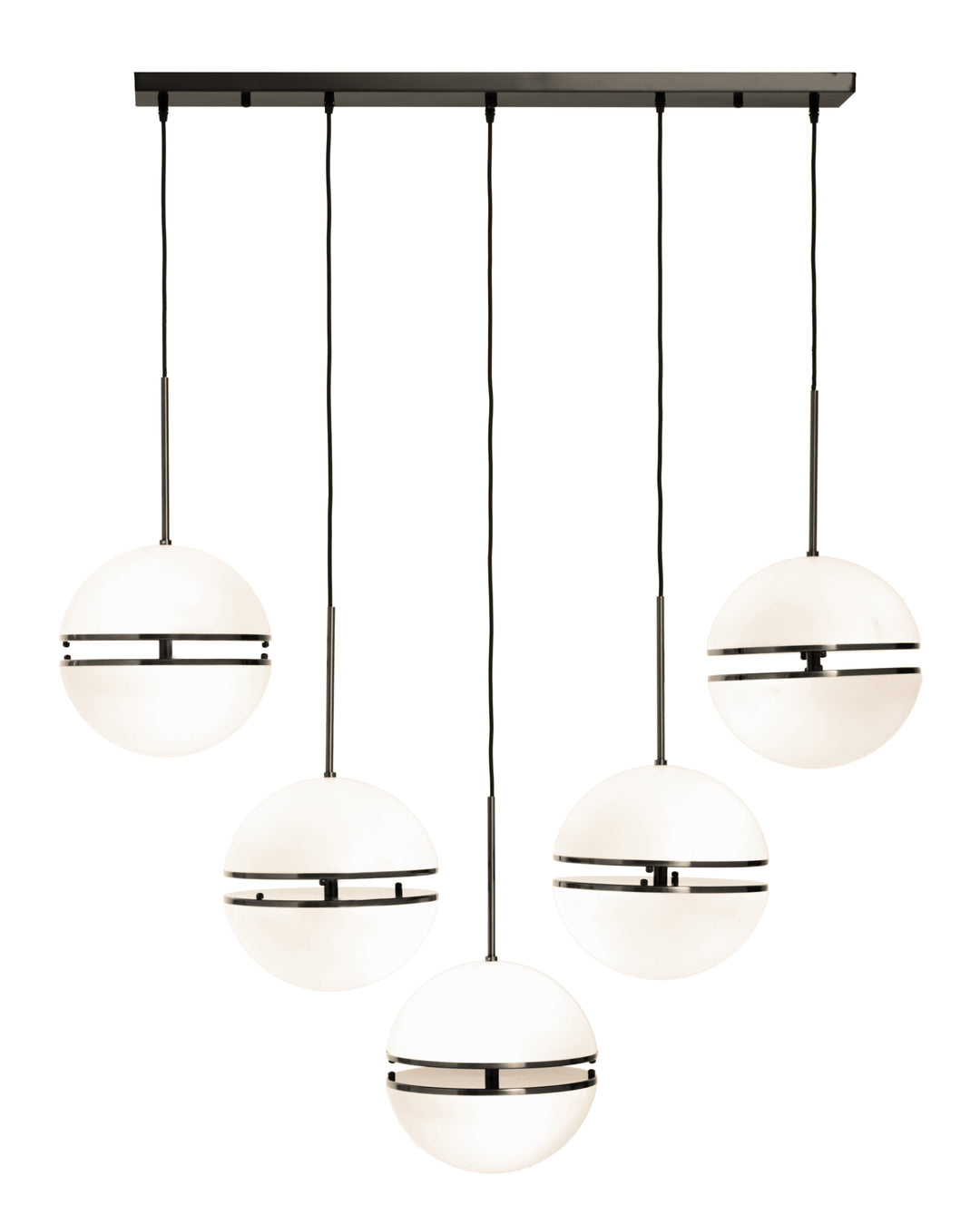 Abira Five-Ball Matte Black Pendant Light
