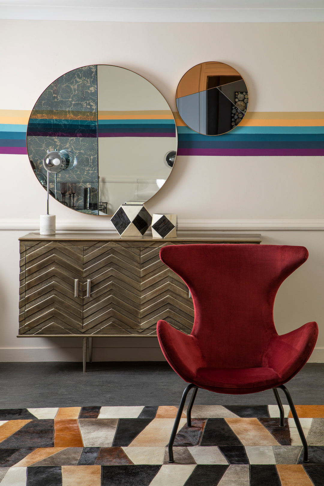 Bosie Safira Large Rug with Striped Pattern