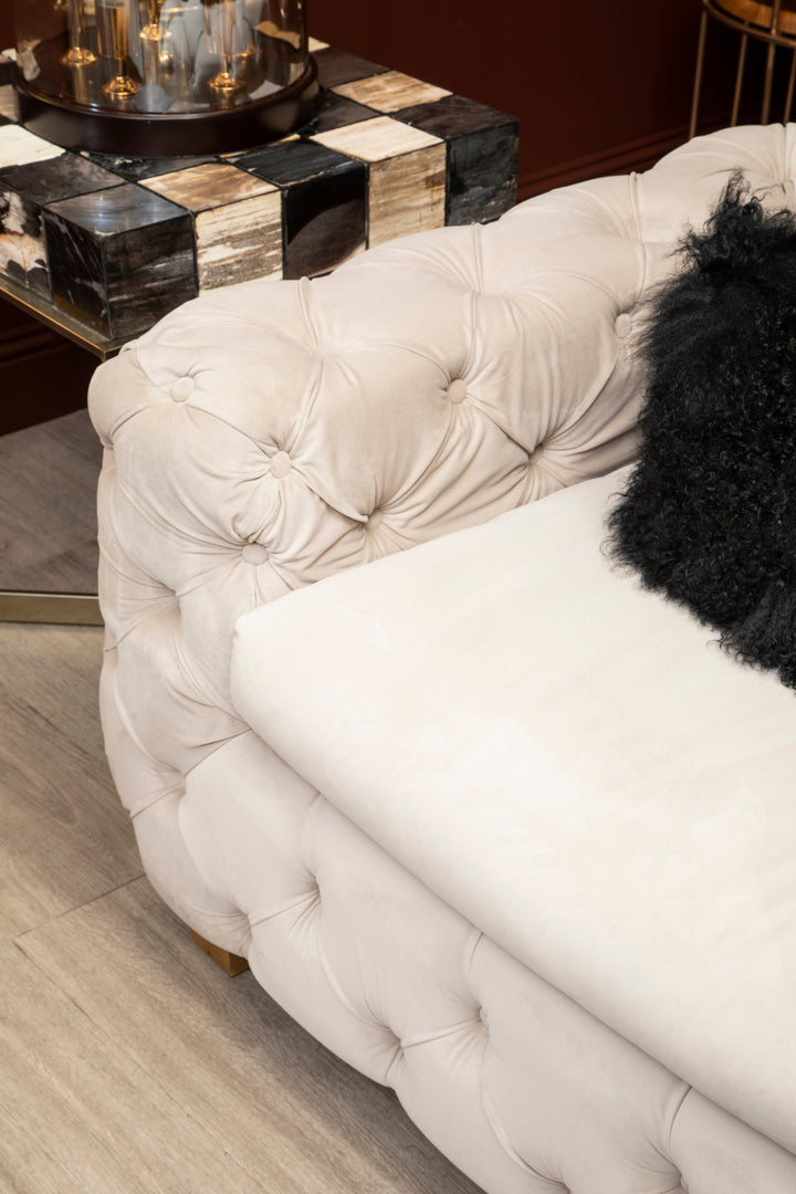 Bosie Square Cushion in Black Mongolian Fur