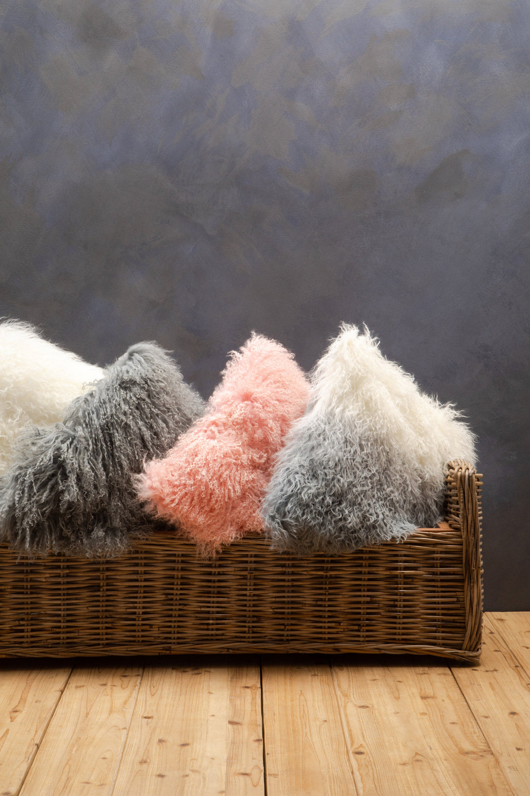 Bosie Pink Mongolian Lamb Fur Cushion – Small