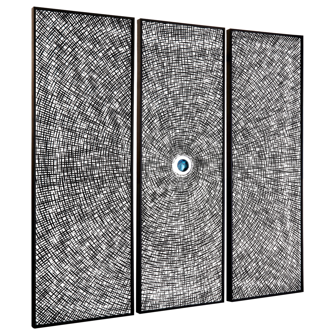 Modello Circle Wall Art with Wood Carving Design