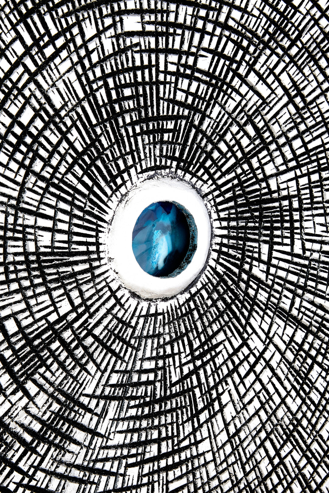 Modello Circle Wall Art with Wood Carving Design