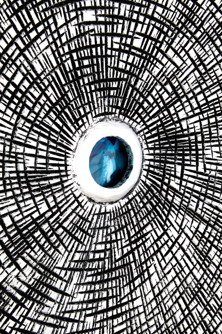 Modello Circle Wall Art with Wood Carving Design