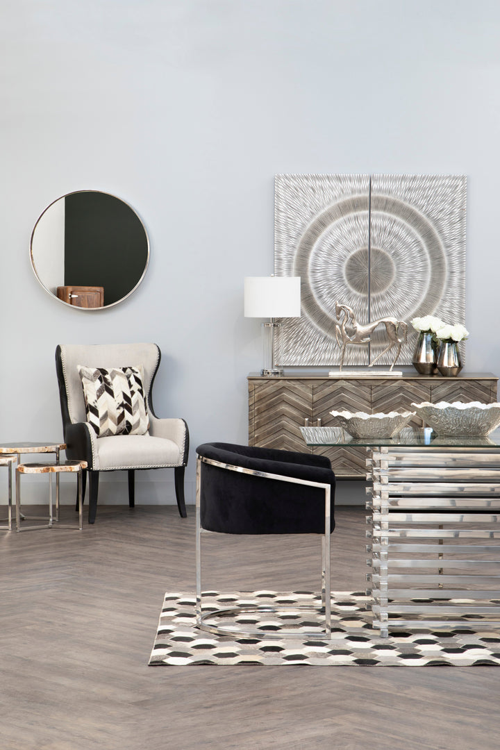 Modello Wall Art with Silver Wood Carving Design