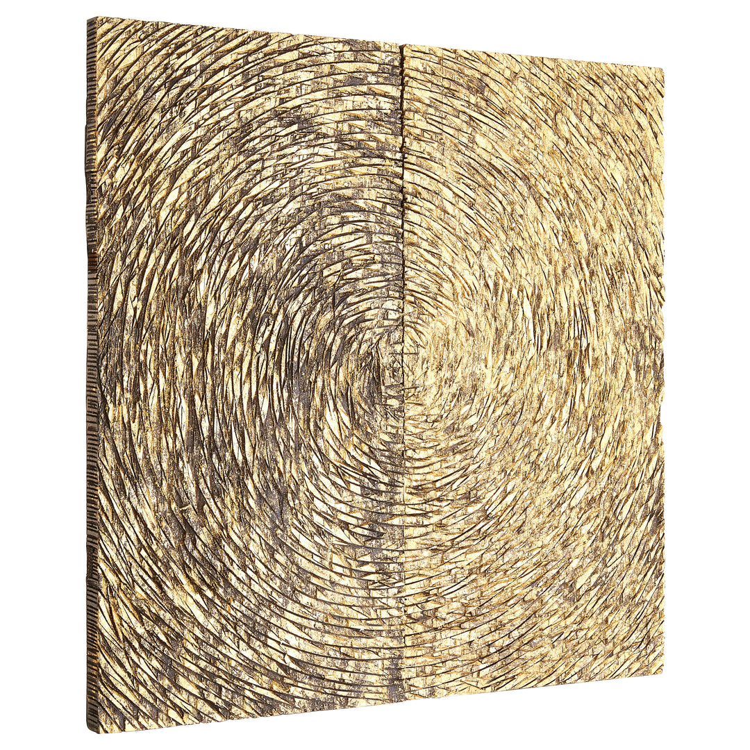 Modello Wall Art with Wood Carving in Gold Finish