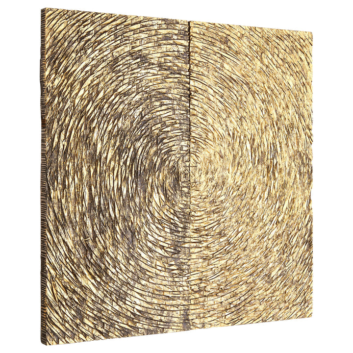 Modello Wall Art with Wood Carving in Gold Finish