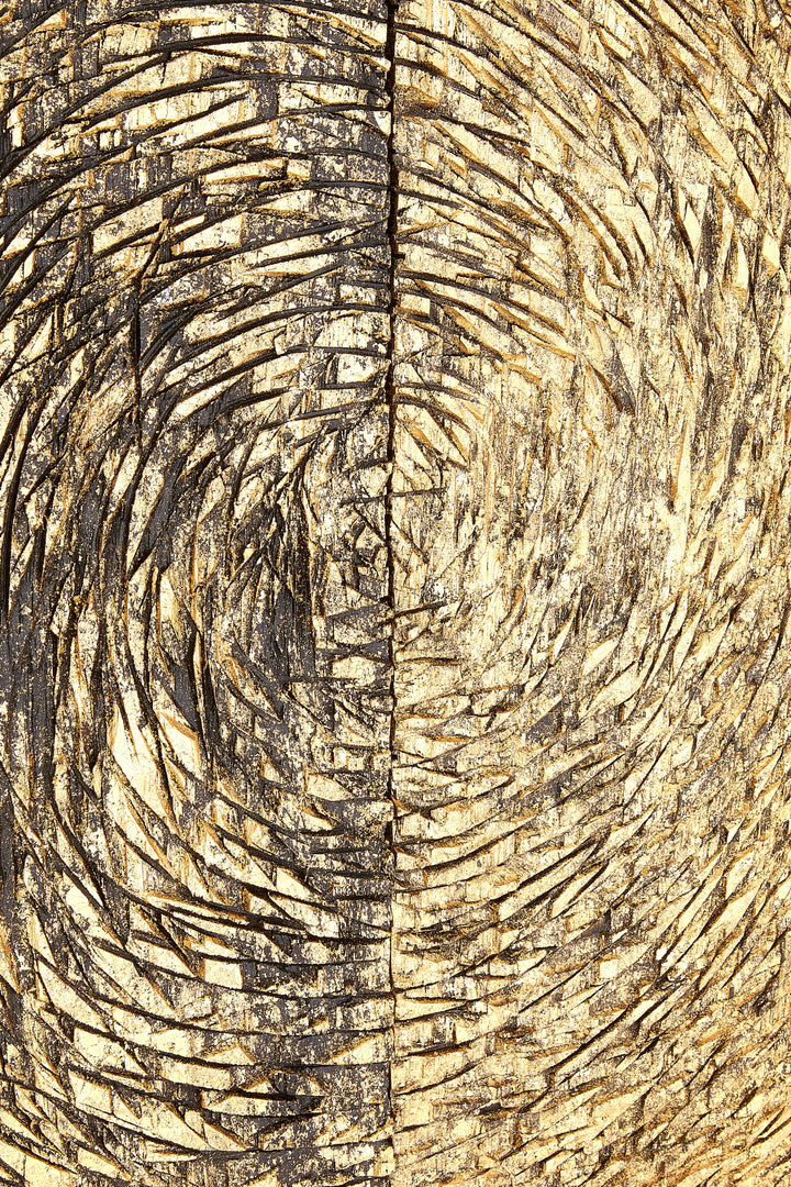 Modello Wall Art with Wood Carving in Gold Finish