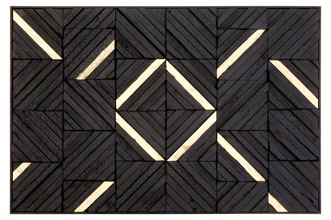 Modello Wall Art with Black Wood Carving Design