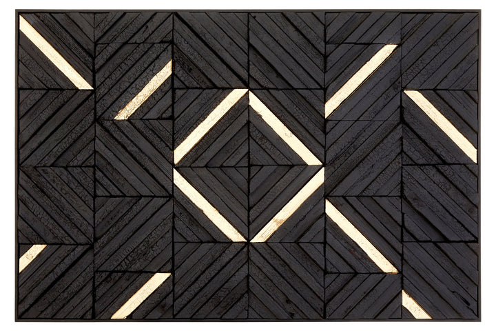 Modello Wall Art with Black Wood Carving Design