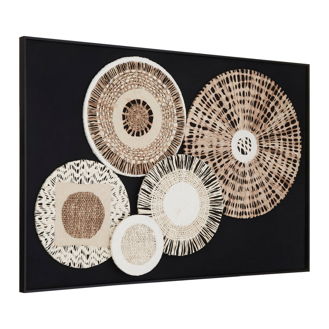 Modello Paper Design Wall Art in Natural and Black Finish