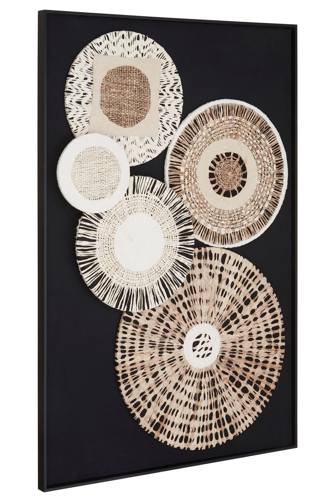 Modello Paper Design Wall Art in Natural and Black Finish