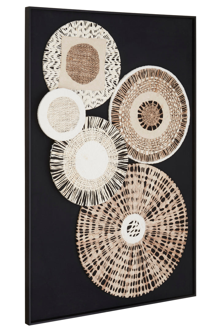 Modello Paper Design Wall Art in Natural and Black Finish