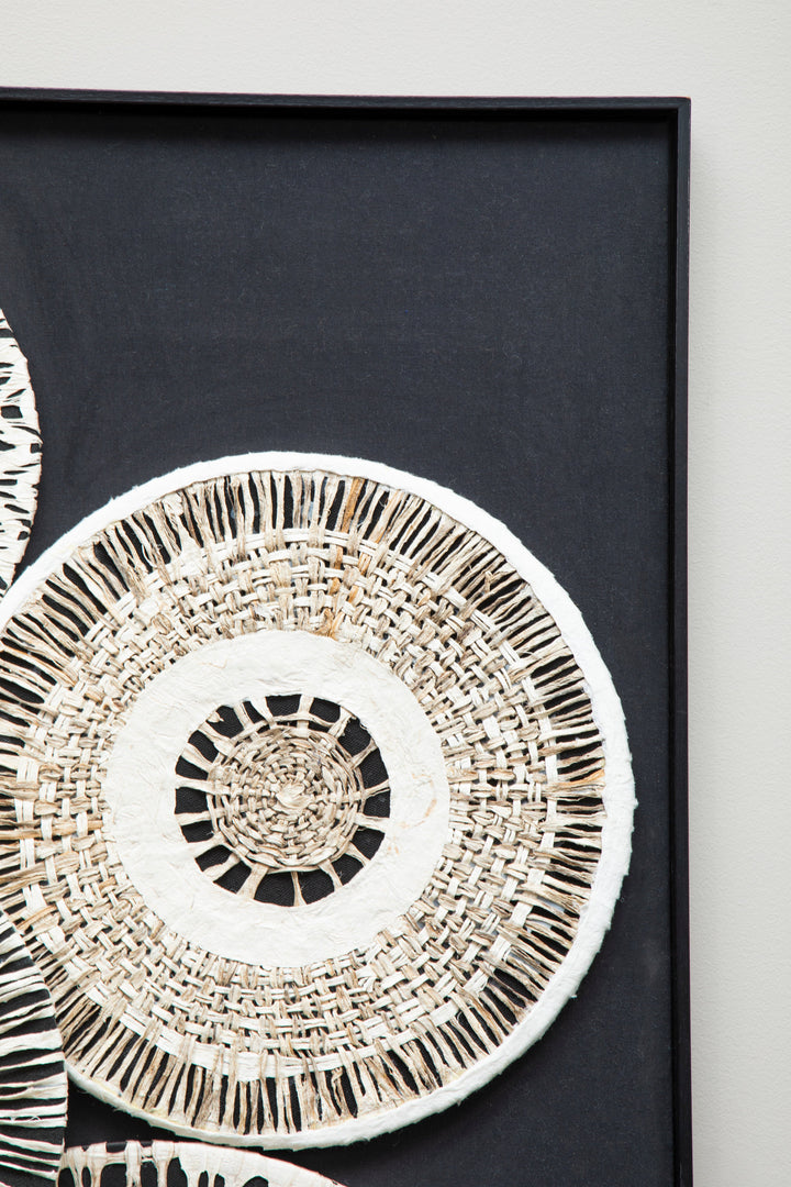 Modello Paper Design Wall Art in Natural and Black Finish