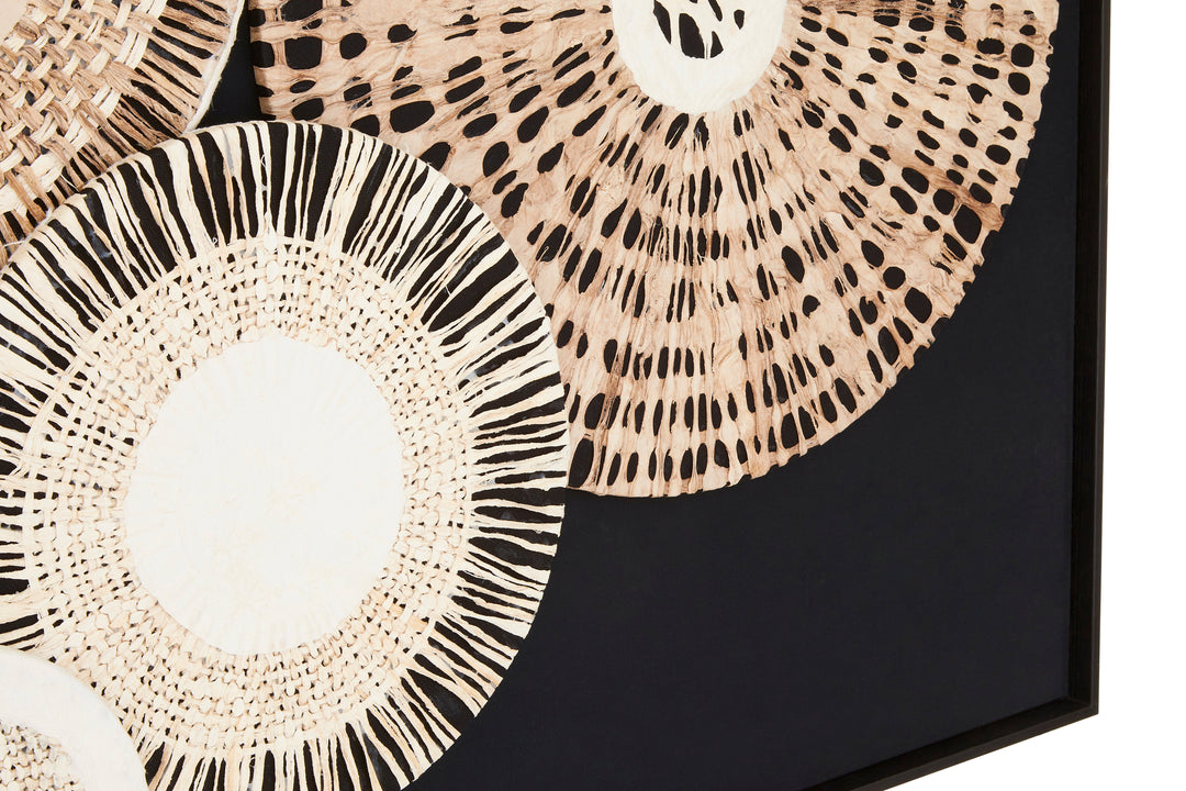 Modello Paper Design Wall Art in Natural and Black Finish
