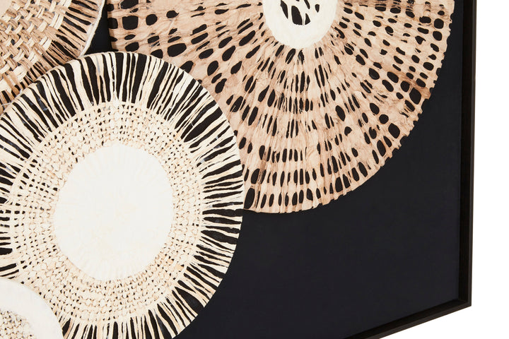 Modello Paper Design Wall Art in Natural and Black Finish