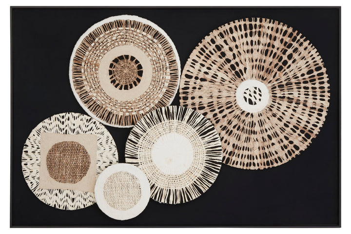 Modello Paper Design Wall Art in Natural and Black Finish