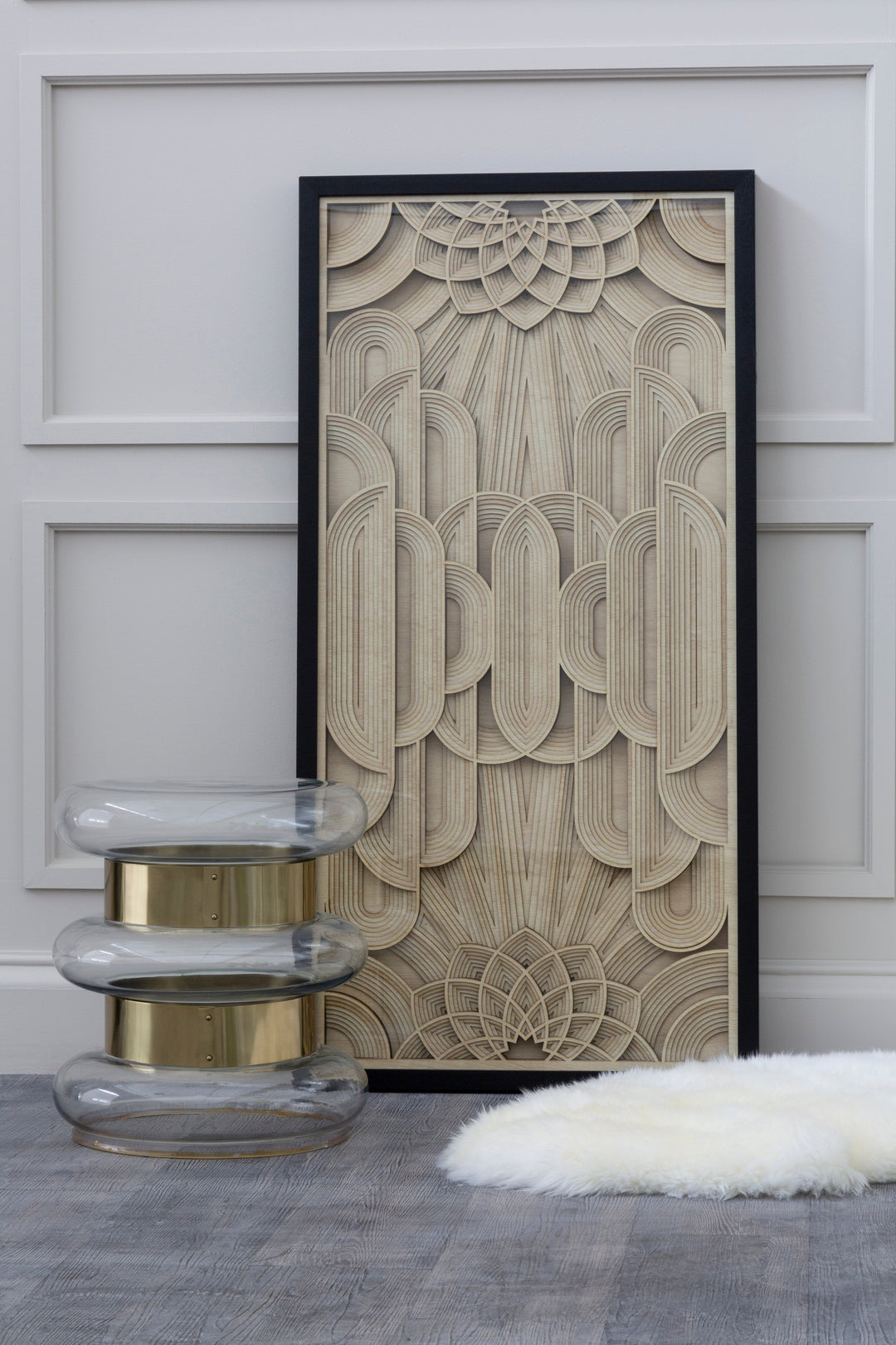 Modello Deco Wall Art with Wood Carving Design
