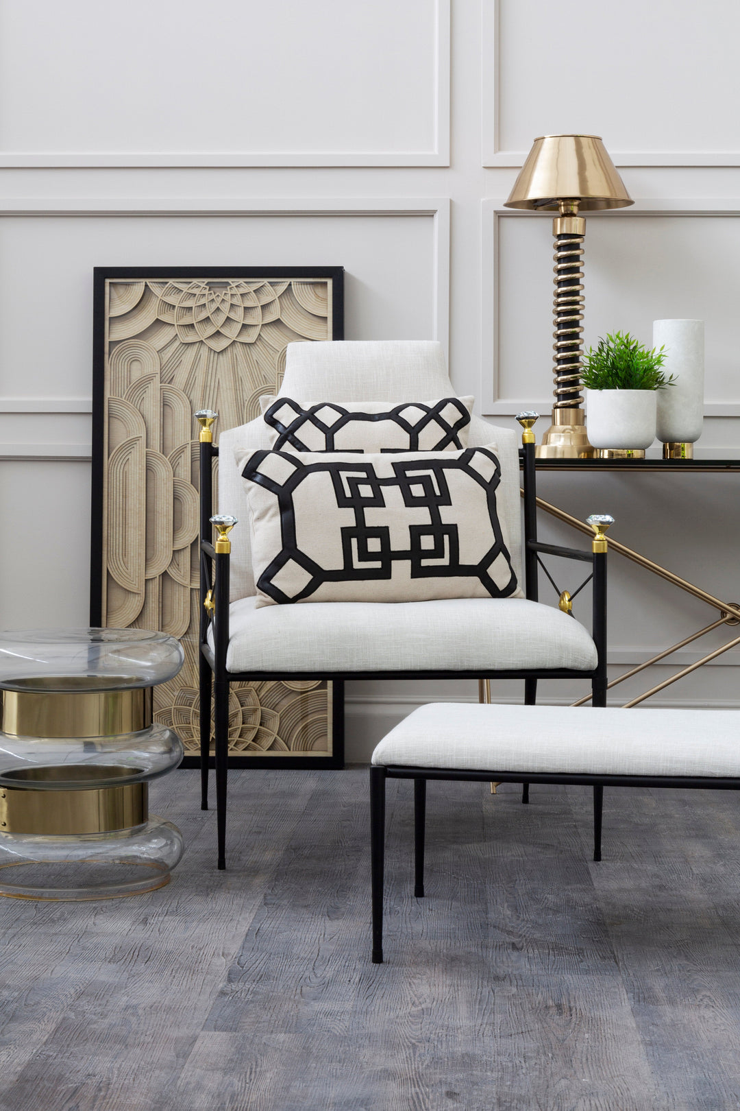 Modello Deco Wall Art with Wood Carving Design