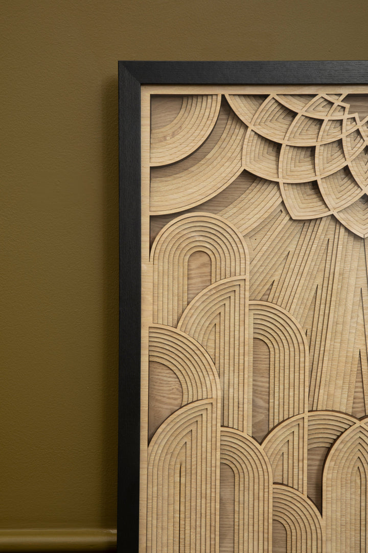 Modello Deco Wall Art with Wood Carving Design
