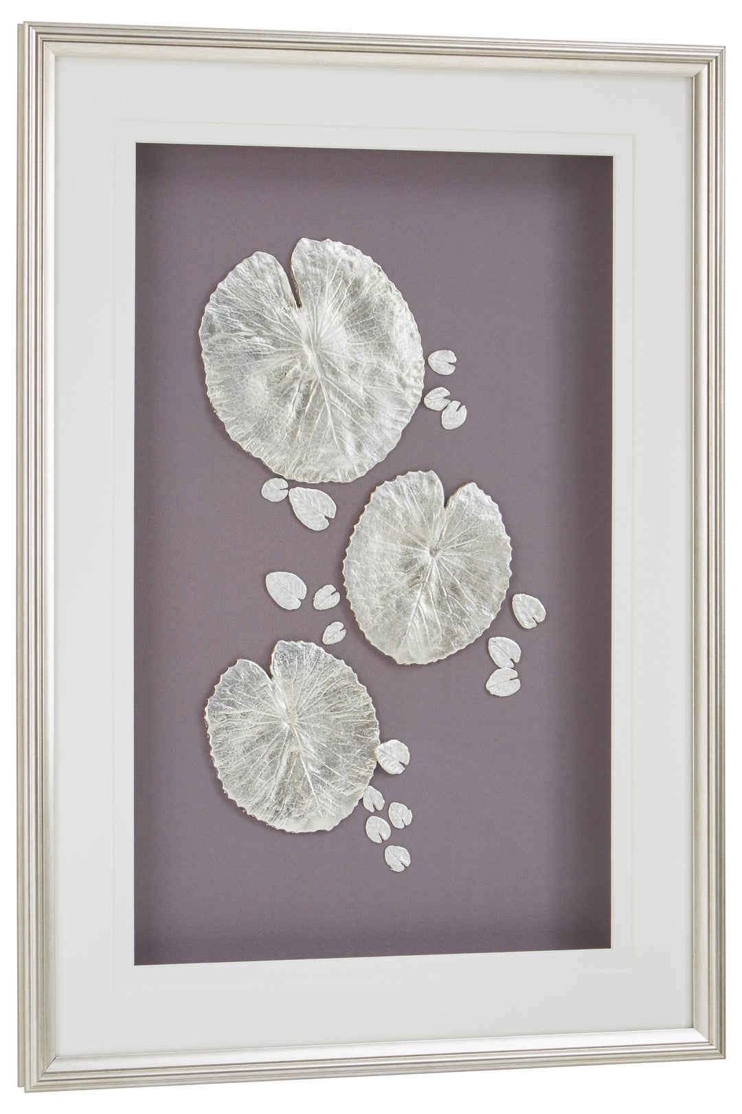 Nason Silver Leaf Design Wall Art with Wooden Frame