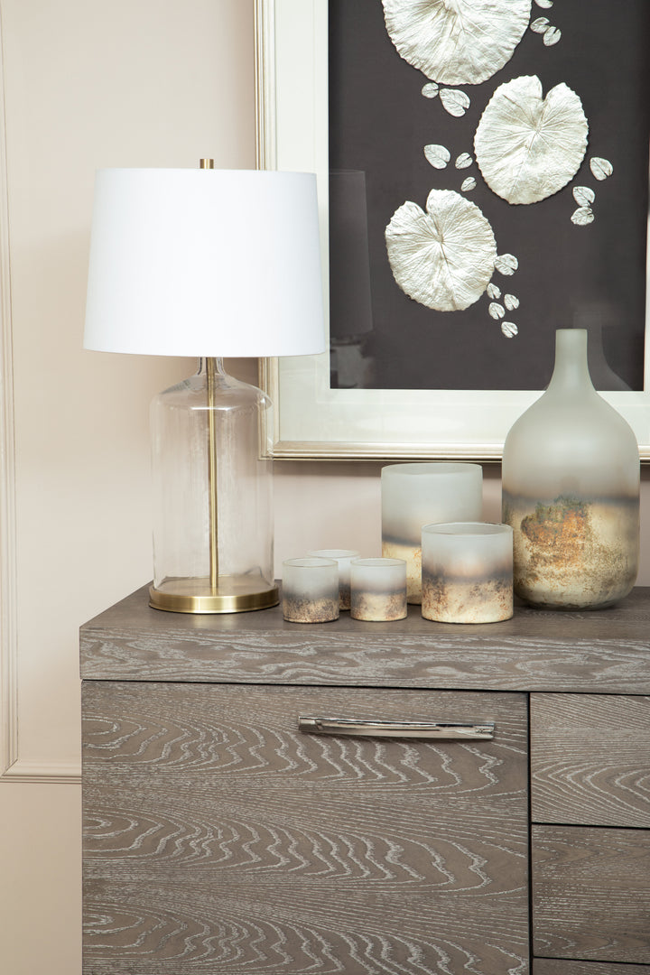 Nason Silver Leaf Design Wall Art with Wooden Frame