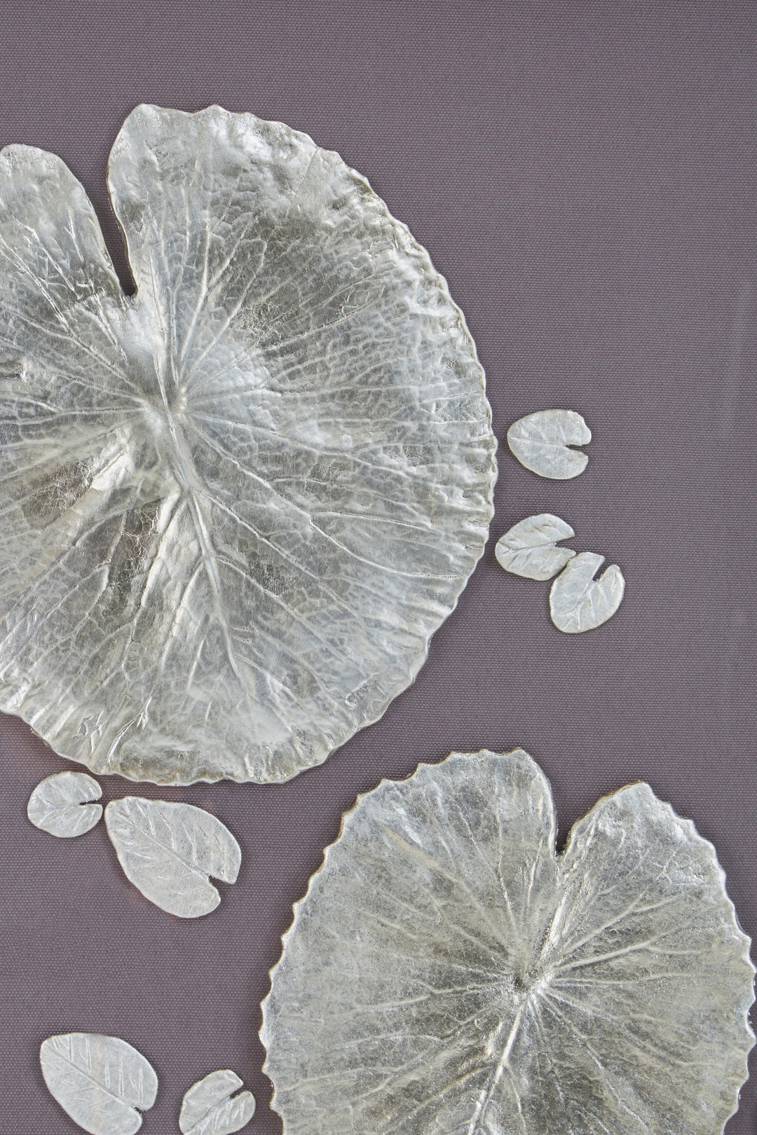 Nason Silver Leaf Design Wall Art with Wooden Frame