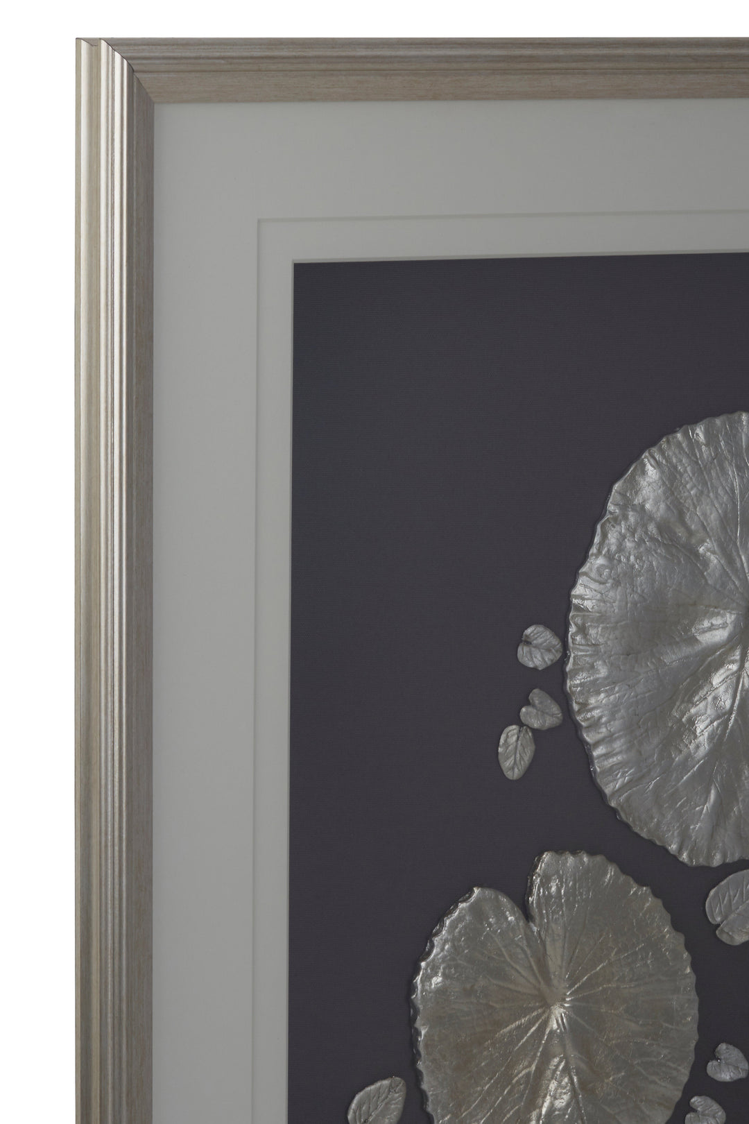 Nason Silver Leaf Design Wall Art with Frame
