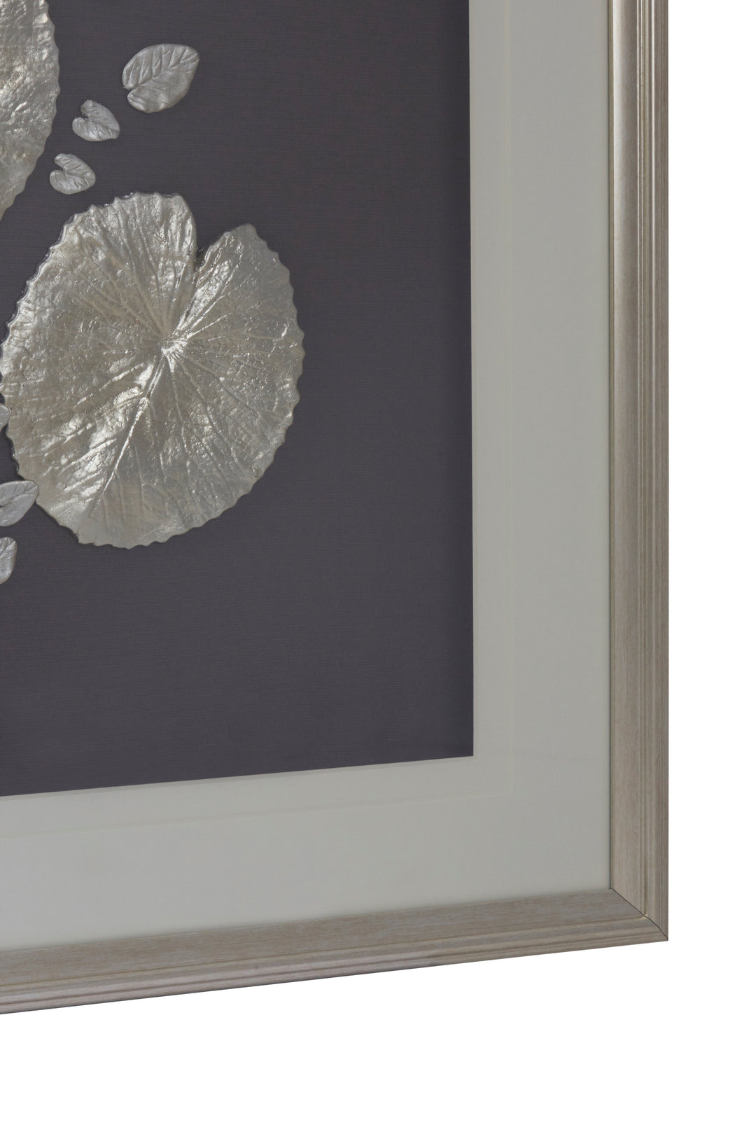Nason Silver Leaf Design Wall Art with Frame
