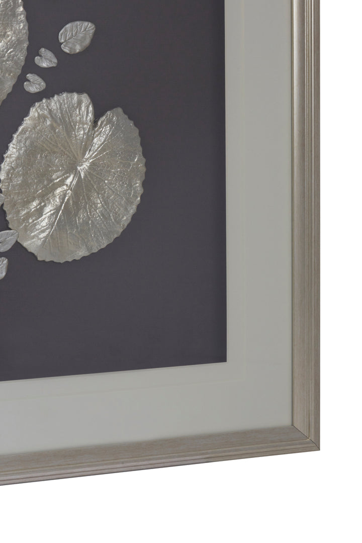 Nason Silver Leaf Design Wall Art with Frame
