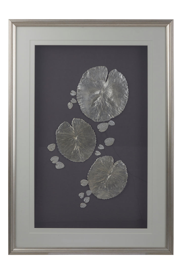 Nason Silver Leaf Design Wall Art with Frame