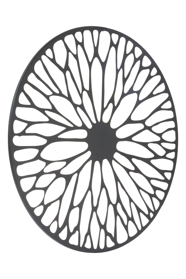 Trento Wall Art with Large Black Floral Design