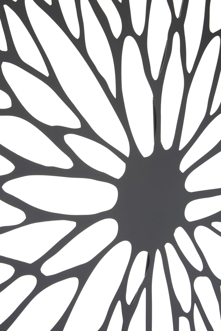 Trento Wall Art with Large Black Floral Design