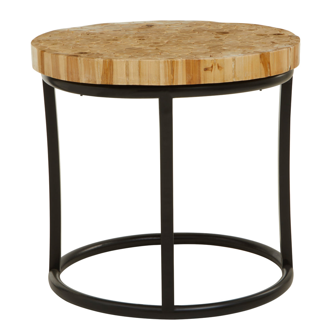 Malang Round Table with Iron Frame Base