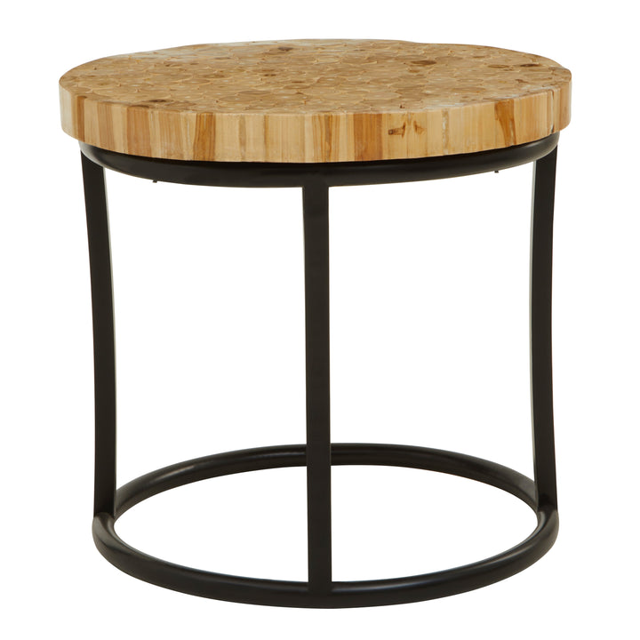 Malang Round Table with Iron Frame Base