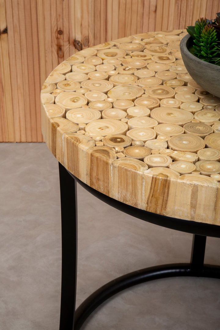Malang Round Table with Iron Frame Base
