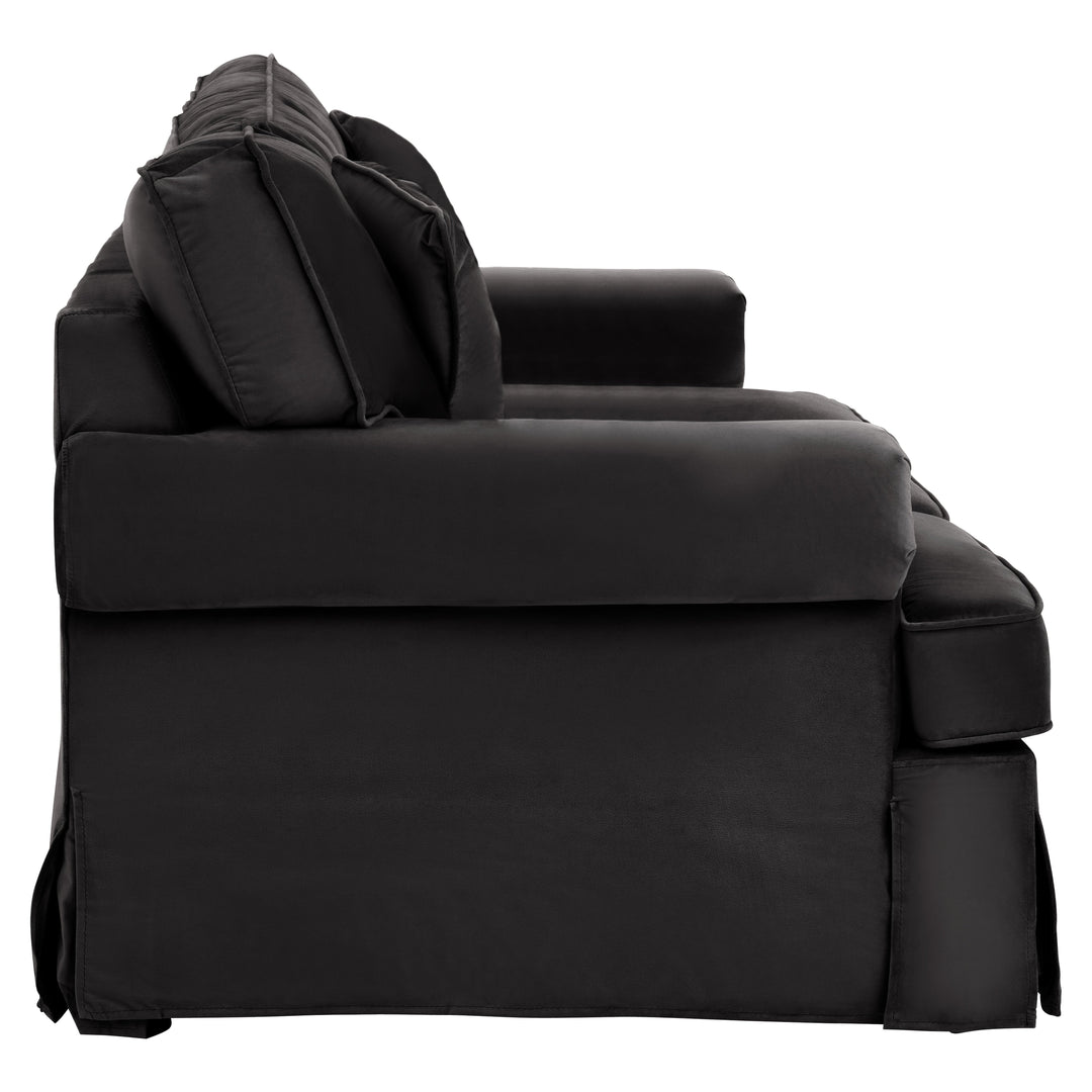 Ralph Two-Seater Black Velvet Sofa