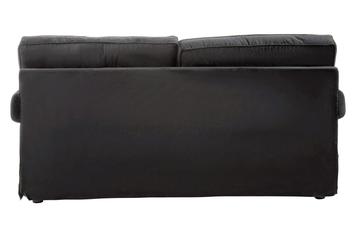 Ralph Two-Seater Black Velvet Sofa