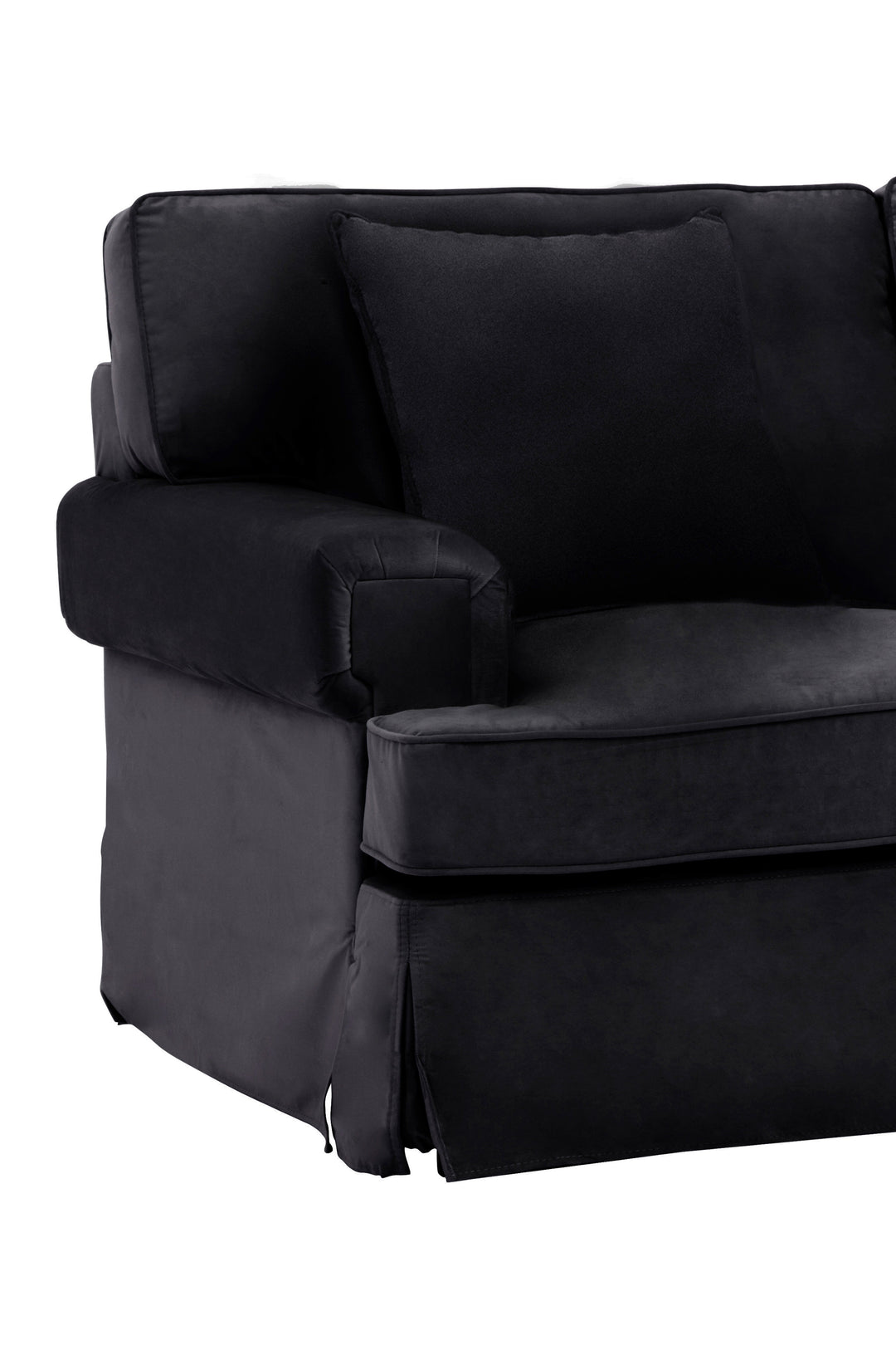 Ralph Two-Seater Black Velvet Sofa