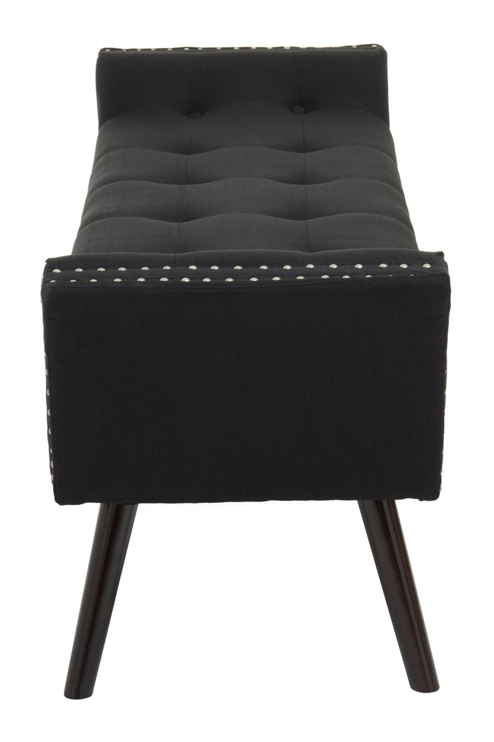 Alea Upholstered Black Fabric Storage Bench