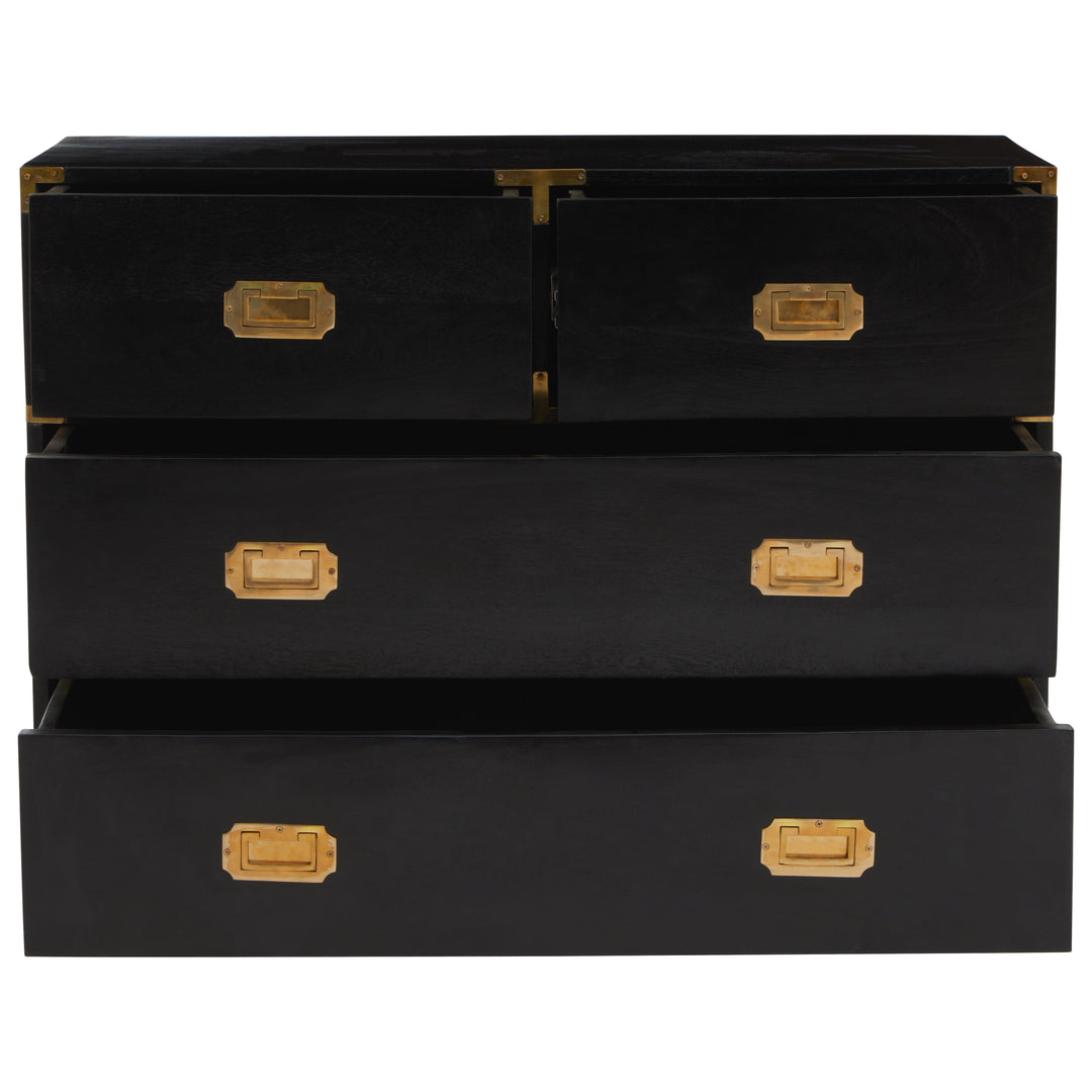 Sarter Chest in Black Mango Wood with 4 Drawers