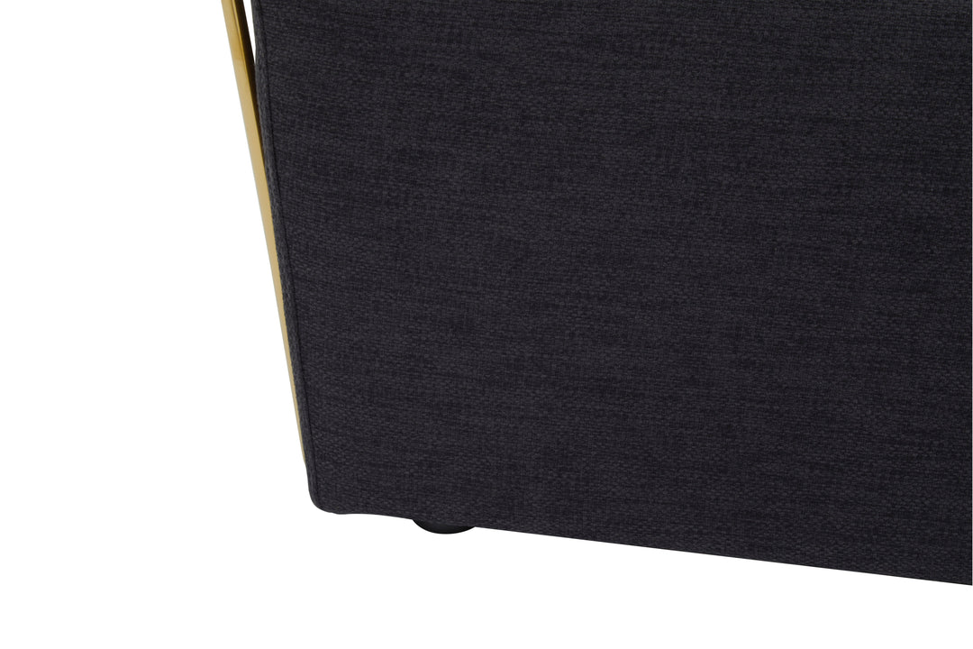 Azalea Two-Seater Black Fabric Sofa