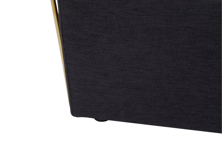 Azalea Two-Seater Black Fabric Sofa