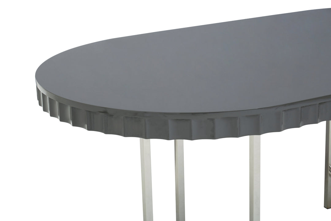 Genoa Dining Table in Grey High Gloss Finish