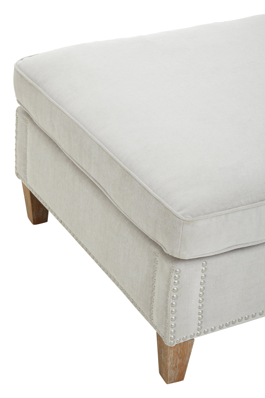 Sutton Upholstered Footstool in Grey Fabrie