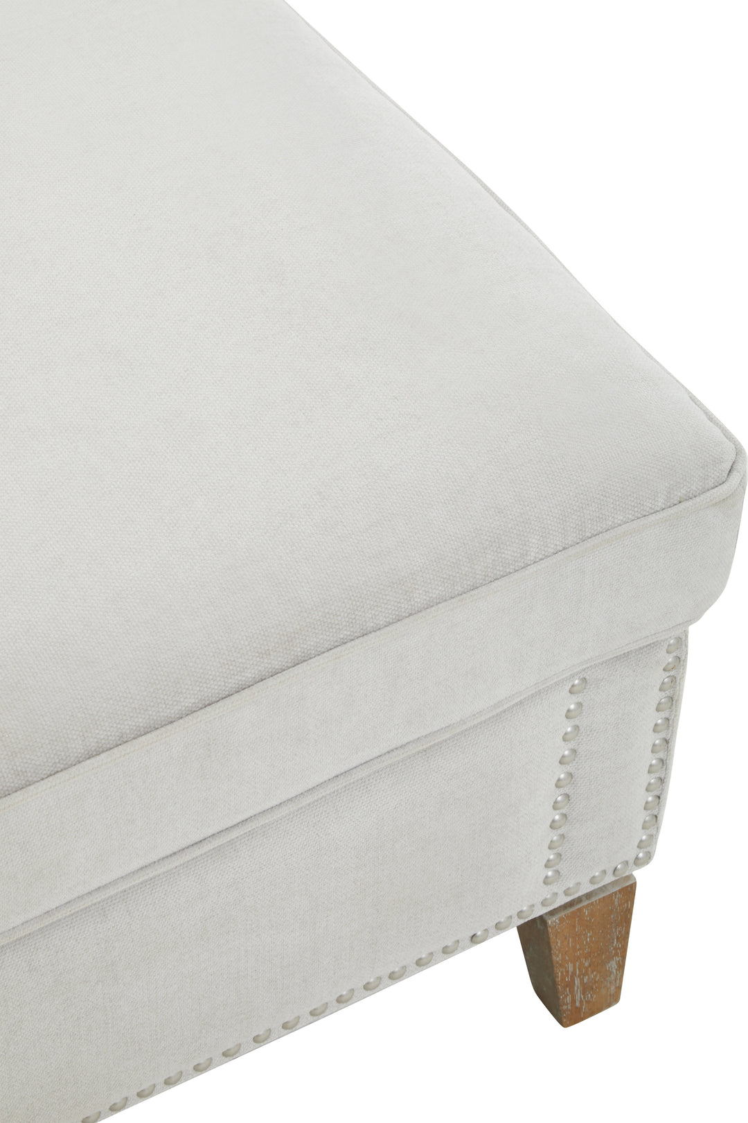Sutton Upholstered Footstool in Grey Fabrie