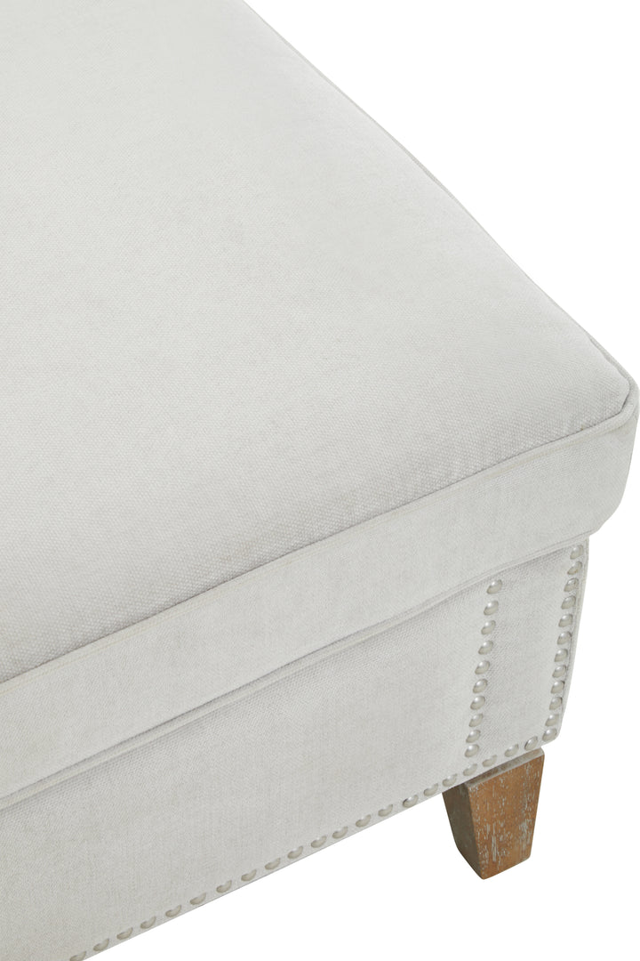 Sutton Upholstered Footstool in Grey Fabrie