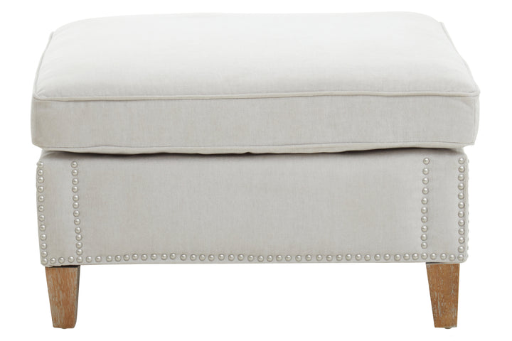 Sutton Upholstered Footstool in Grey Fabrie