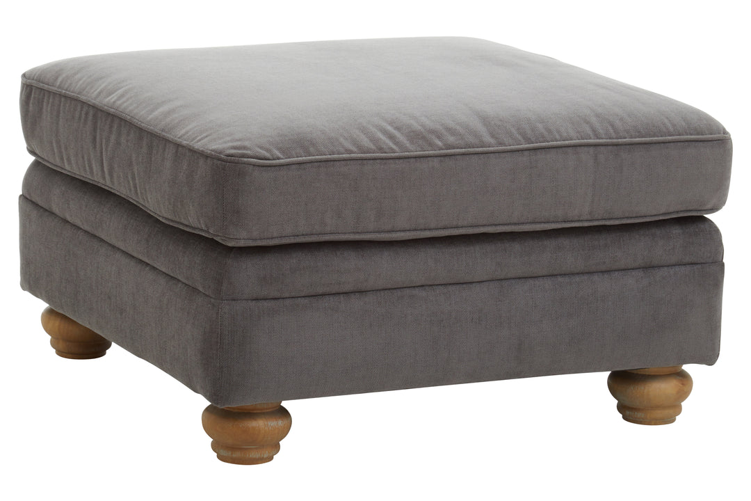 Spencer Grey Upholstered Fabric Footstool